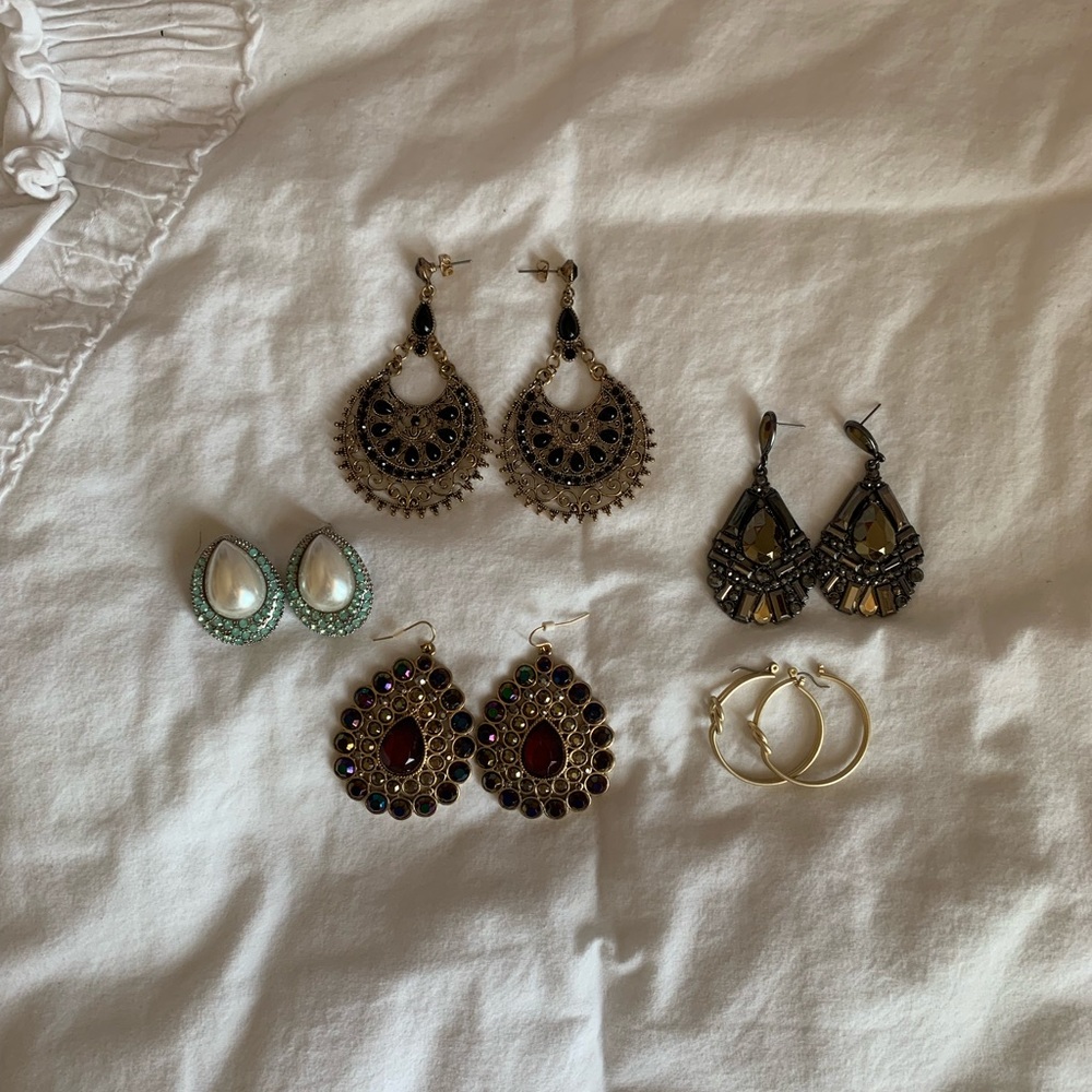 Five pairs of earrings